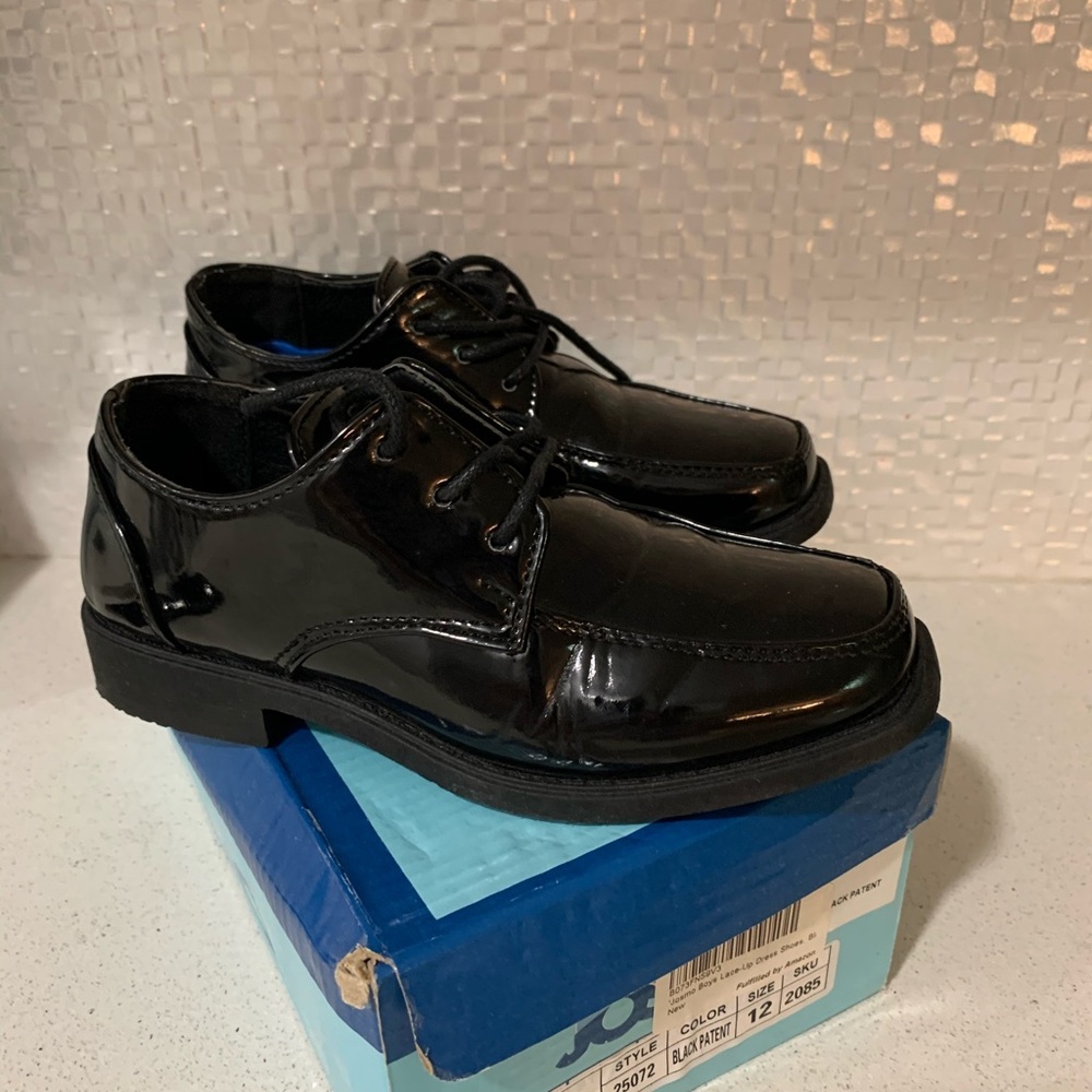 Josmo Boys black patent dress shoes
